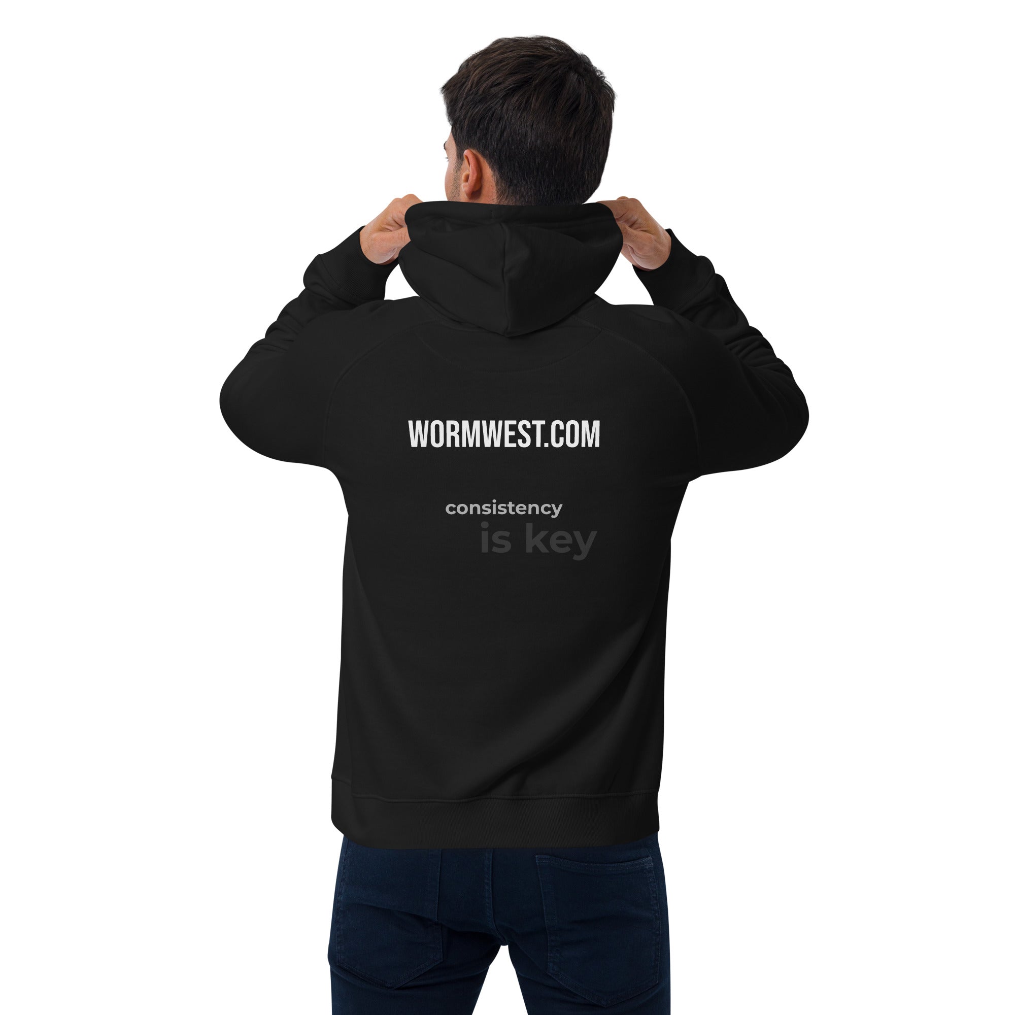 wormwest.com Unisex eco raglan hoodie Consistency is key  Promotional Design